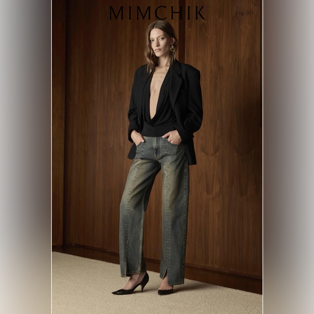 MIMCHIK SPLIT HEM JEANS